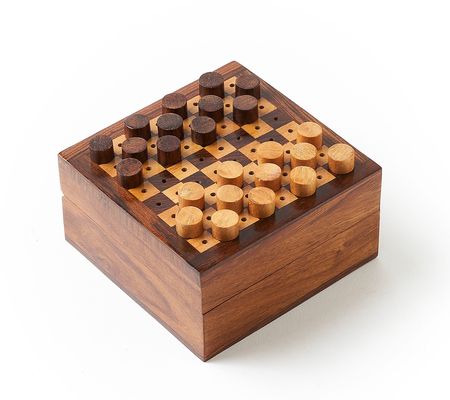 Matr Boomie Mini Chess and Checkers Wood Game S et