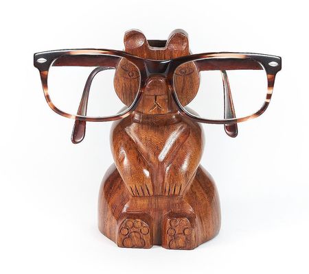 Matr Boomie Sheesham Wood Bear Eyeglasses Holde r Stand