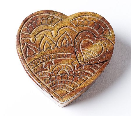 Matr Boomie Wooden Heart Puzzle Box Jewelry Hol der