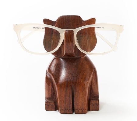 Matr Boomie Wooden Trunk Up Elephant Eyeglass H older Stand