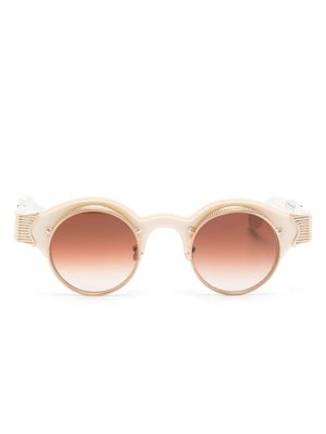 Matsuda engraved-detail round-frame sunglasses - Neutrals