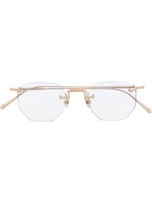 Matsuda polished geometric-frame glasses - Gold