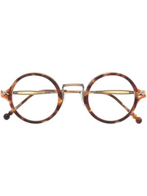 Matsuda round-frame glasses - Brown
