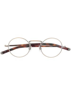 Matsuda tortoiseshell-effect round-frame glasses - Brown