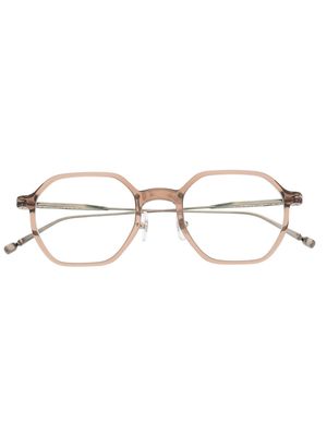 Matsuda transparent hexagonal-frame glasses - Brown