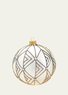 Matte Champagne Deco Ball Ornament