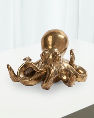 Matte Gold Octopus Sculpture