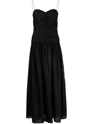 Matteau drop-waist gathered dress - Black
