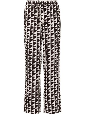Matteau geometric-print straight-leg trousers - Brown