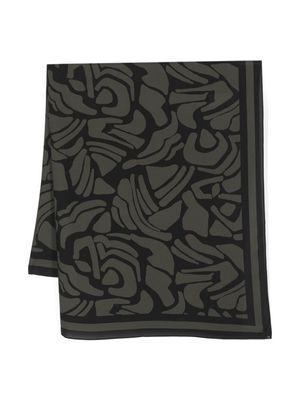 Matteau graphic-print silk saring - Black