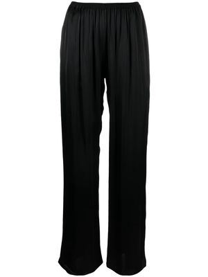 Matteau high-waist straight-leg satin trousers - Black