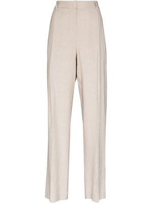 Matteau linen-blend wide-leg trousers - Neutrals