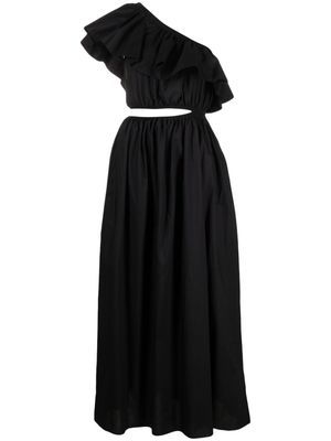 Matteau one-shoulder asymmetric maxi dress - Black