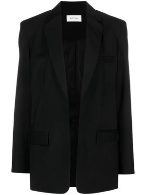 Matteau open-front wool blend blazer - Black