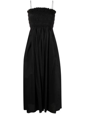 Matteau shirred cotton midi dress - Black
