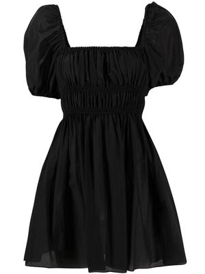 Matteau short-sleeve shirred minidress - Black