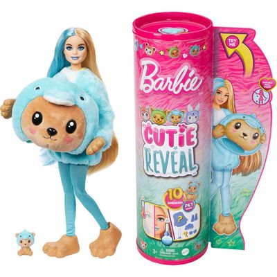 Mattel Barbie® Cutie Reveal™ Teddy Bear as Dolphin Doll with 10 Surprises in None 