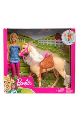 Mattel Barbie® Doll and Horse Doll Set in Blonde Hair/yellow Horse 