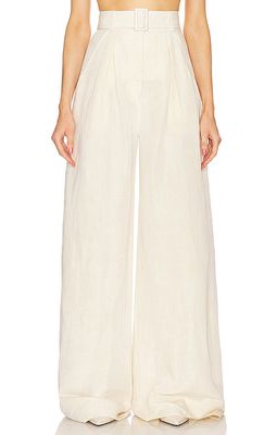 MATTHEW BRUCH Pleated Pant in Cream