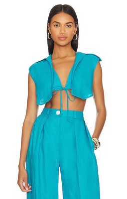 MATTHEW BRUCH Vest With Triangle Top in Teal