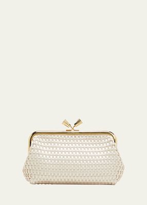 Maud Tassel Woven Satin Clutch Bag