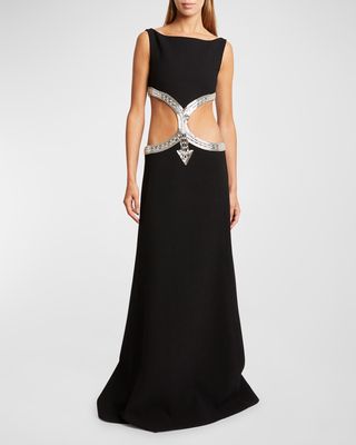 Maude Cutout Gown with Crystal Detail