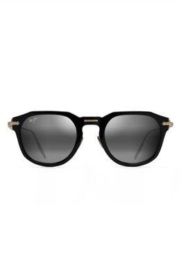 Maui Jim Alika 49mm Polarized Keyhole Sunglasses in Black With Gold