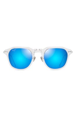 Maui Jim Alika 49mm PolarizedPlus2 Round Sunglasses in Crystal W/Dark Gunmetal