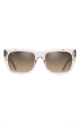 Maui Jim Aloha Lane 56mm Gradient PolarizedPlus2 Square Sunglasses in Transparent Pink