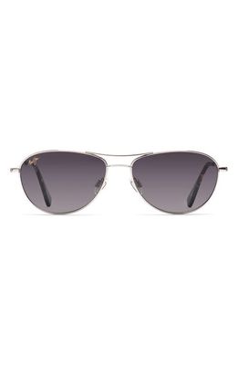 Maui Jim Baby Beach 56mm Polarized Aviator Sunglasses in Silver/Neutral Grey