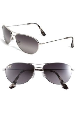 Maui Jim Baby Beach 56mm PolarizedPlus2® Aviator Sunglasses in Silver/Neutral Grey