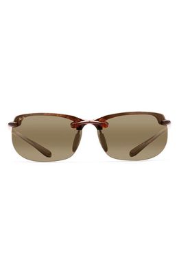 Maui Jim Banyans PolarizedPlus2 67mm Rectangle Sunglasses in Tortoise