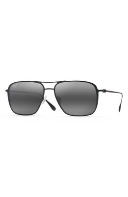 Maui Jim Beaches PolarizedPlus®2 57mm Navigator Sunglasses in Matte Black