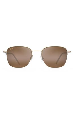 Maui Jim Crater 52mm PolarizedPlus® Round Sunglasses in Gold/Hcl Bronze Gradient