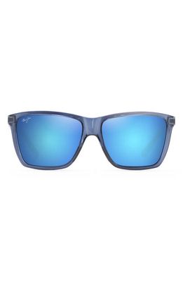 Maui Jim Cruzem 57mm PolarizedPlus2 Rectangular Sunglasses in Dark Blue/Blue Hawaii