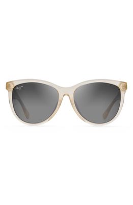 Maui Jim Glory Glory 56mm PolarizedPlus2 Cat Eye Sunglasses in Milky Almond/Neutral Grey