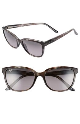 Maui Jim Honi 54mm PolarizedPlus2® Cat Eye Sunglasses in Grey Tortoise Stripe