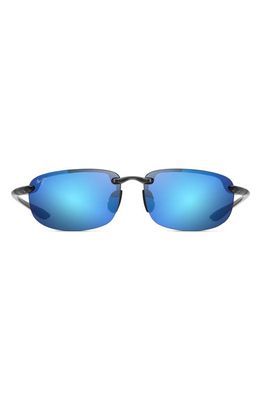 Maui Jim Ho'okipa 63mm PolarizedPlus2 Rectangular Sunglasses in Smoke Grey/Blue Hawaii