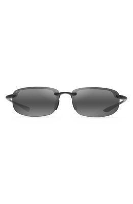 Maui Jim Hookipa 64mm Polarized Rectangle Sunglasses in Black /Grey