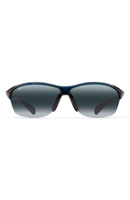 Maui Jim Hot Sands 71mm Polarized Oversize Rectangular Sunglasses in Blue/Neutral