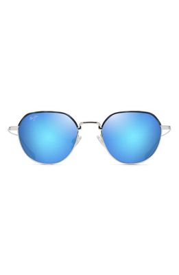 Maui Jim Island Eyes 50mm Mirrored PolarizedPlus2 Square Sunglasses in Silver