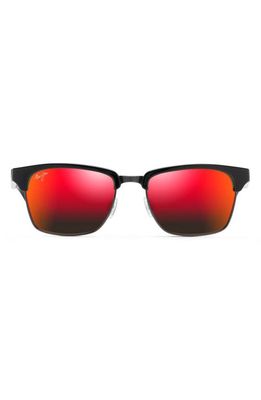 Maui Jim Kawika 54mm Polarized Square Sunglasses in Black Gloss