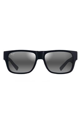 Maui Jim Keahi 56mm PolarizedPlus2 Rectangular Sunglasses in Black