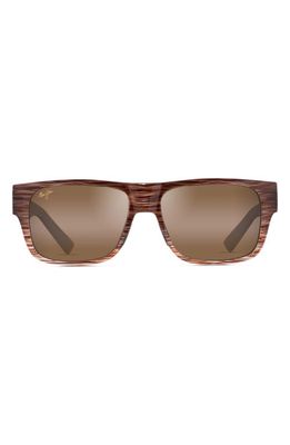 Maui Jim Keahi 56mm PolarizedPlus2 Rectangular Sunglasses in Brown