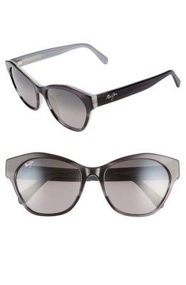 Maui Jim Kila 54mm PolarizedPlus2® Cat Eye Sunglasses in Black W/Peal Interior