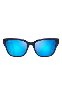 Maui Jim Kou 55mm Polarized Cat Eye Sunglasses in Navy Blue