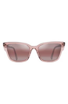 Maui Jim Kou 55mm Polarized Cat Eye Sunglasses in Translucent Pink
