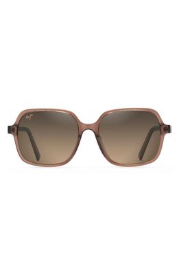 Maui Jim Little Bell 55mm PolarizedPlus2® Square Sunglasses in Light Espresso/Hcl Bronze