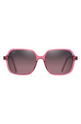 Maui Jim Little Bell 55mm PolarizedPlus2® Square Sunglasses in Raspberry/Maui Rose