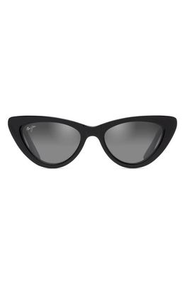 Maui Jim Lychee 52mm PolarizedPlus2 Cat Eye Sunglasses in Black Gloss